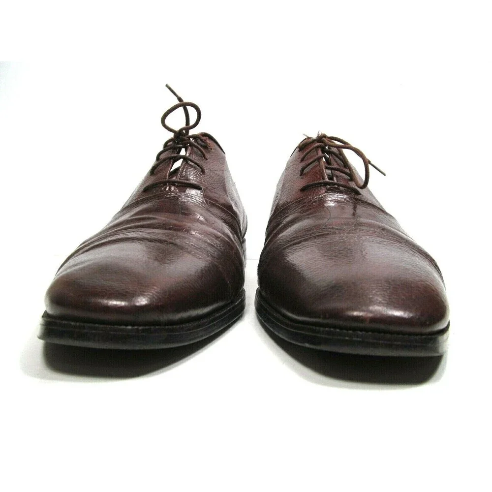 Florsheim Brown Reptile Print Leather Cap Toe Oxfords Mens Size US 12 D